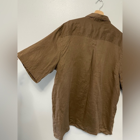 Short sleeve button up linen shirt - Picture 2 of 5